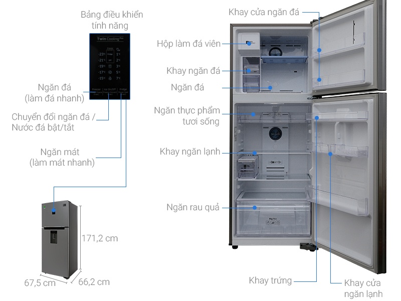 Đánh giá] Tính năng nổi bật của Tủ lạnh Samsung Inverter 647 lít  RS62R5001B4/SV giá tốt, có trả góp trên Điện Máy Xanh