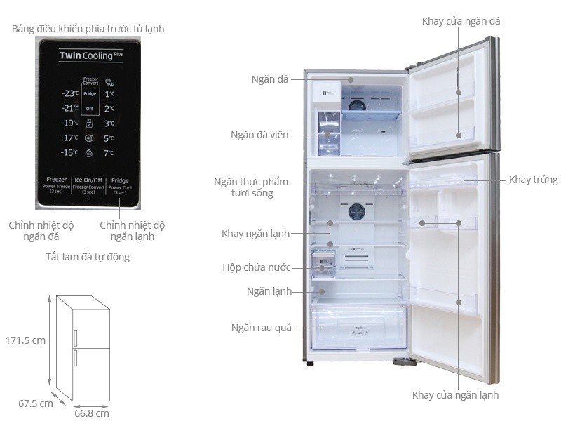 Tủ lạnh Samsung Inverter 380 lít RT38K5982SL/SV - Free ship TP.HCM